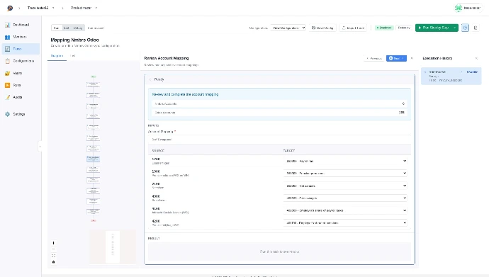 AI suggesting the mapping of accounts between Nmbrs and Odoo