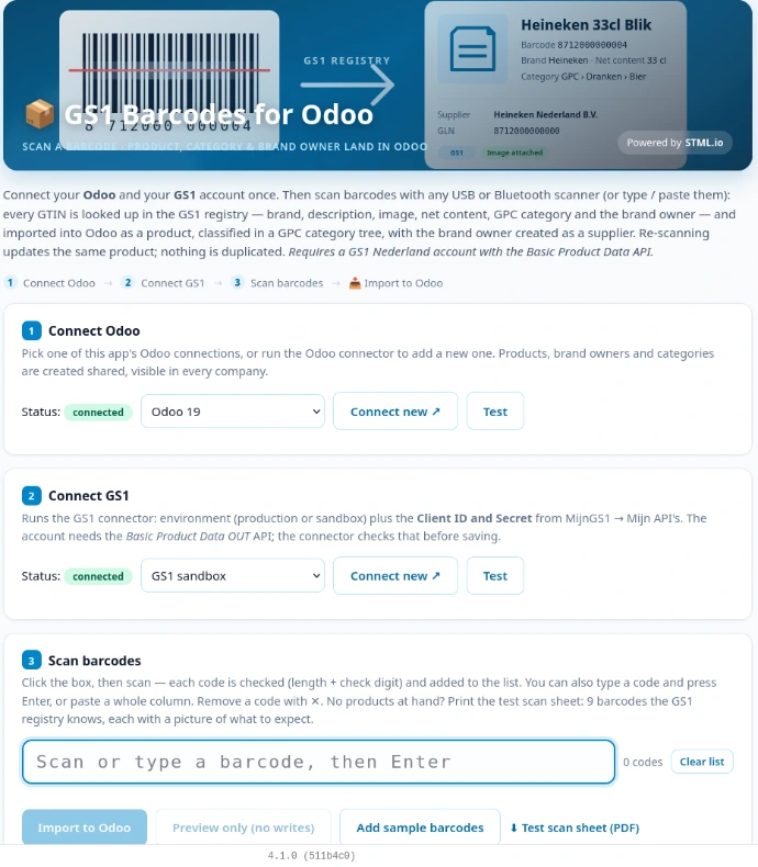 GS1 App screenshot